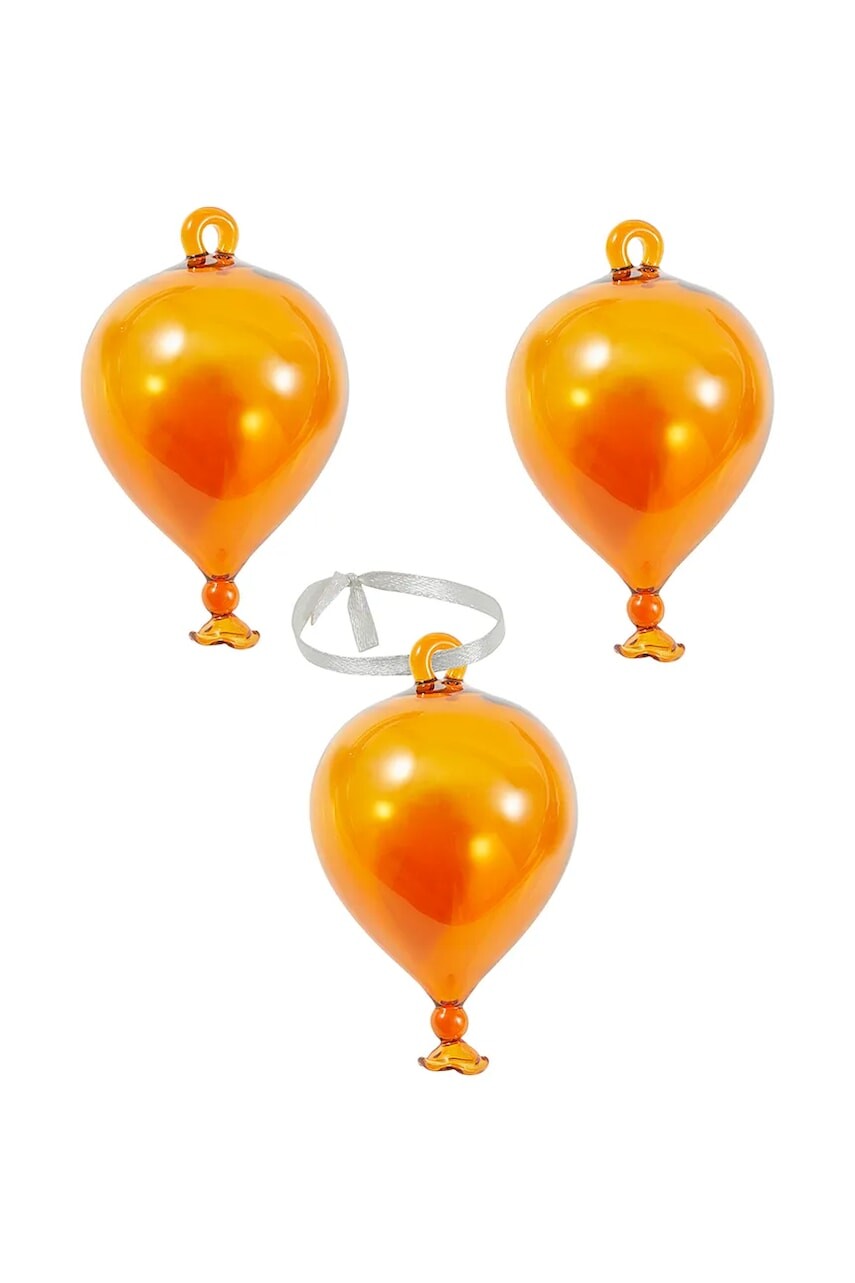 Ozdoba na vianočný stromček Pols Potten 3-pak oranžová farba