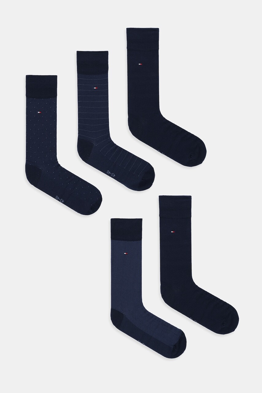 Ponožky Tommy Hilfiger 5-pak tmavomodrá farba, 701235374