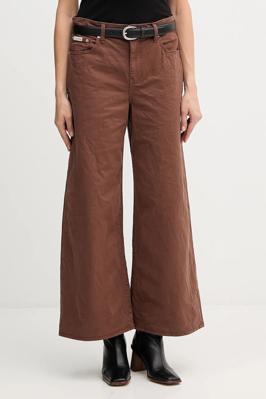 Rifle Calvin Klein Jeans hnedá farba, LV044D615G