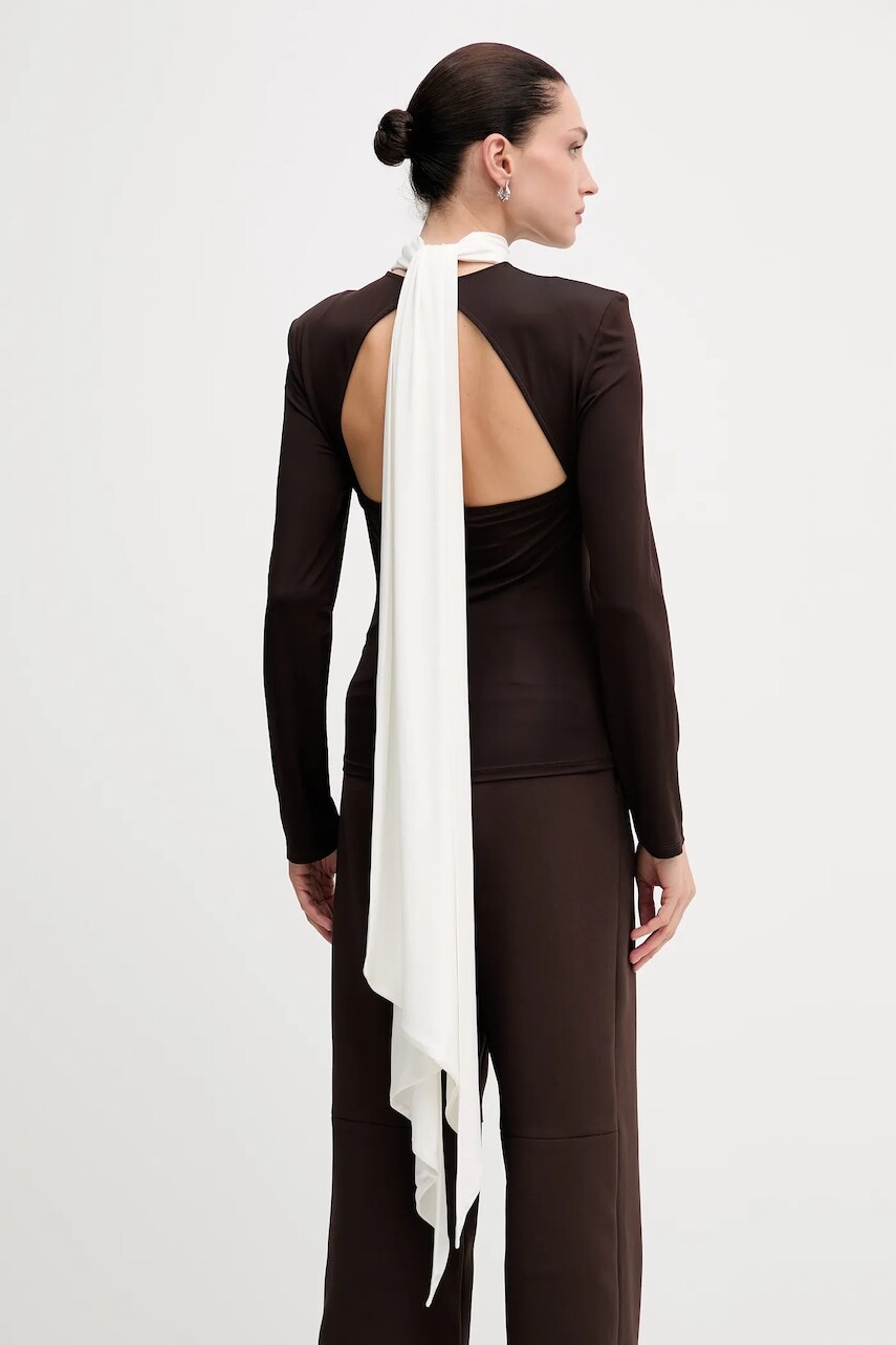 Blúzka Rotate hnedá farba, jednofarebná, 1149673065