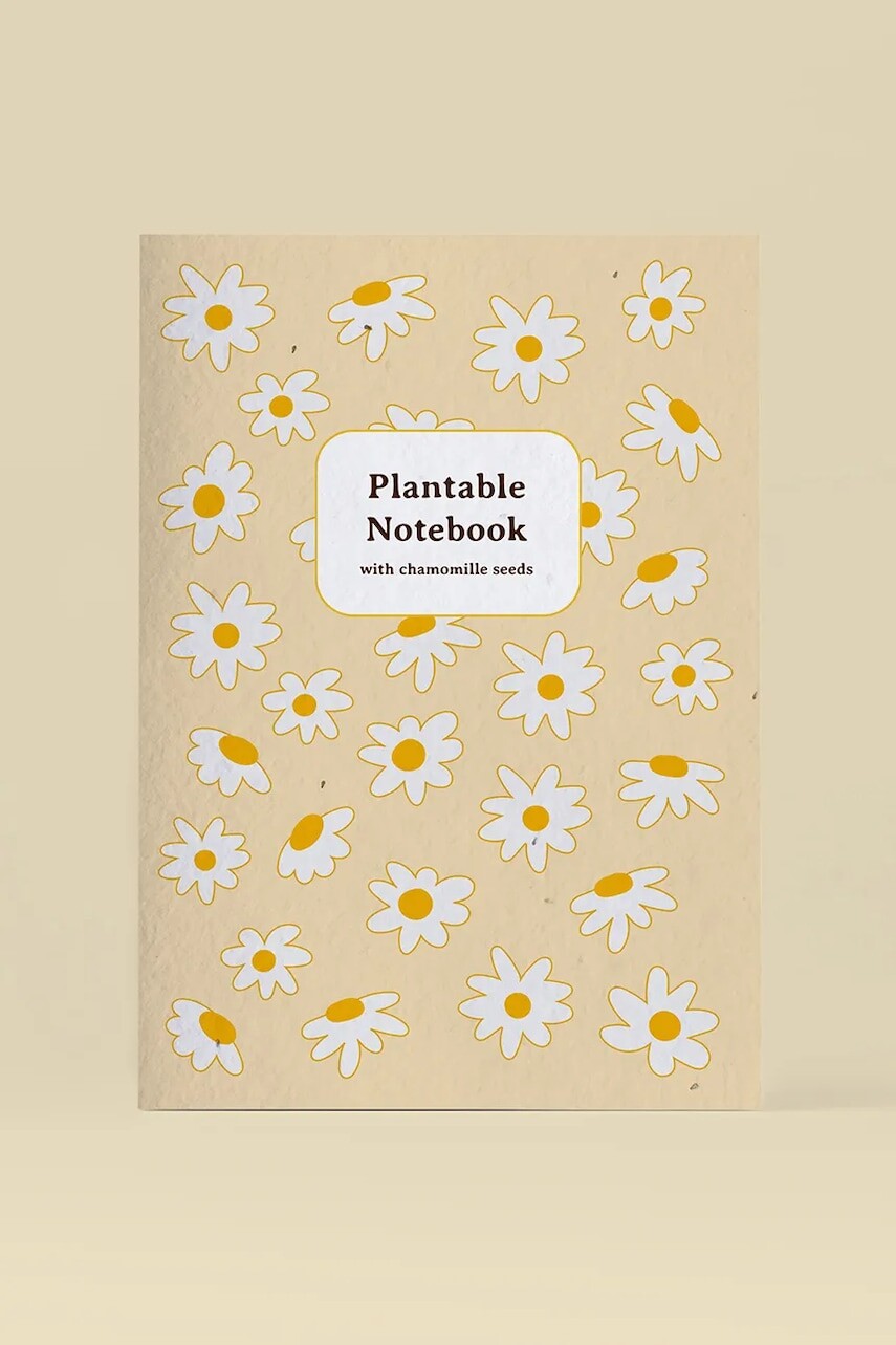 Zápisník so semienkami harmančeka na pestovanie RESETEA 14,8 x 21 cm žltá farba