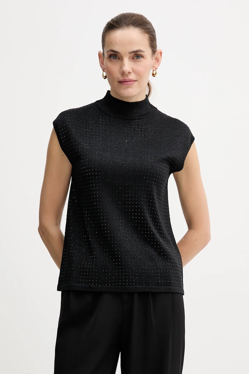 Vesta Joseph Ribkoff dámska, čierna farba, ľahký, s polorolákom, 254935