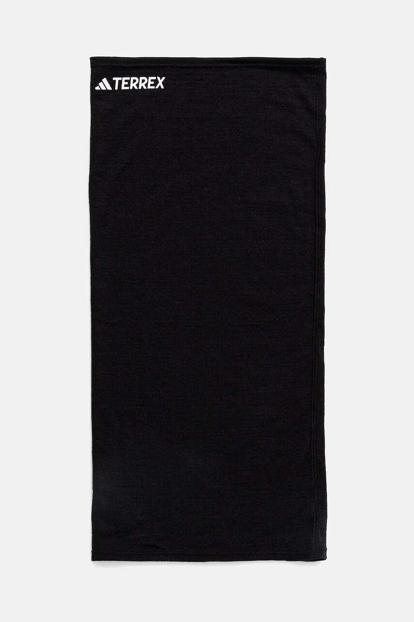 Vlnený šál komín adidas TERREX čierna farba, s potlačou, IX1653