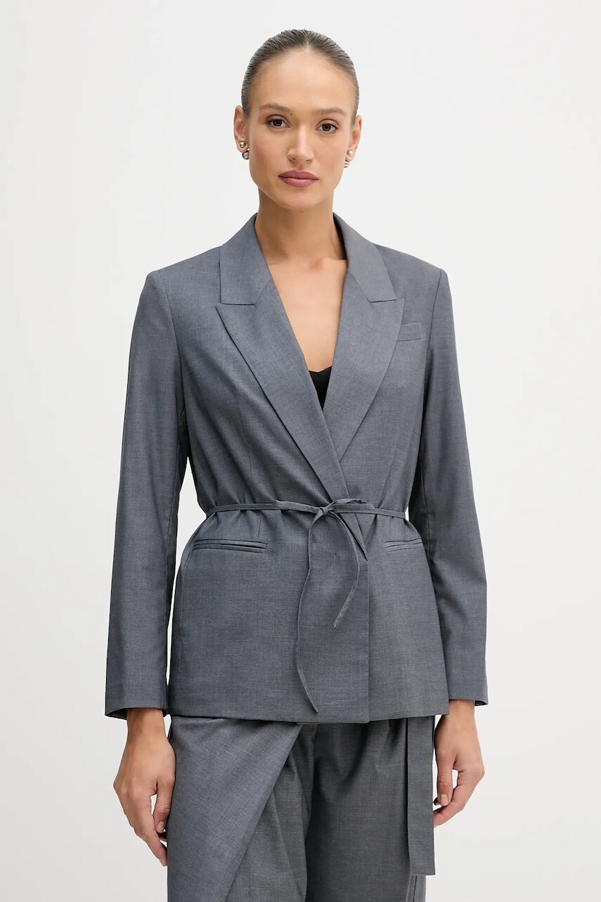 Sako Sisley šedá farba, dvojradové, jednofarebné, 2K2KLW03C