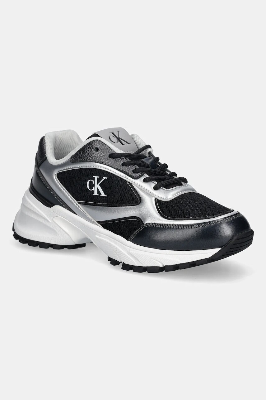 Tenisky Calvin Klein HIKE RUNNER LACE UP MESH MIX MET čierna farba, YW0YW02063