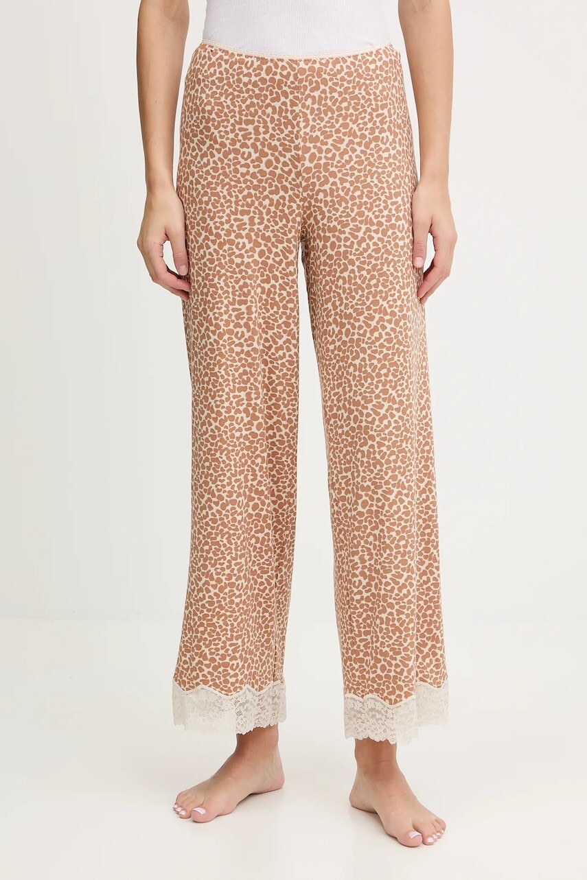 Pyžamové nohavice United Colors of Benetton béžová farba, 32V93F04S