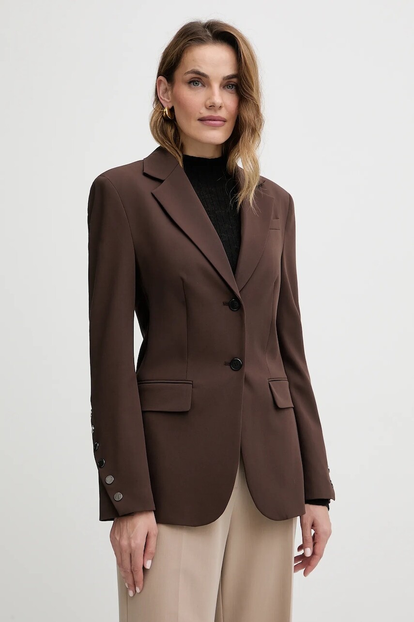 Sako Karl Lagerfeld hnedá farba, jednoradové, jednofarebné, B1W14011