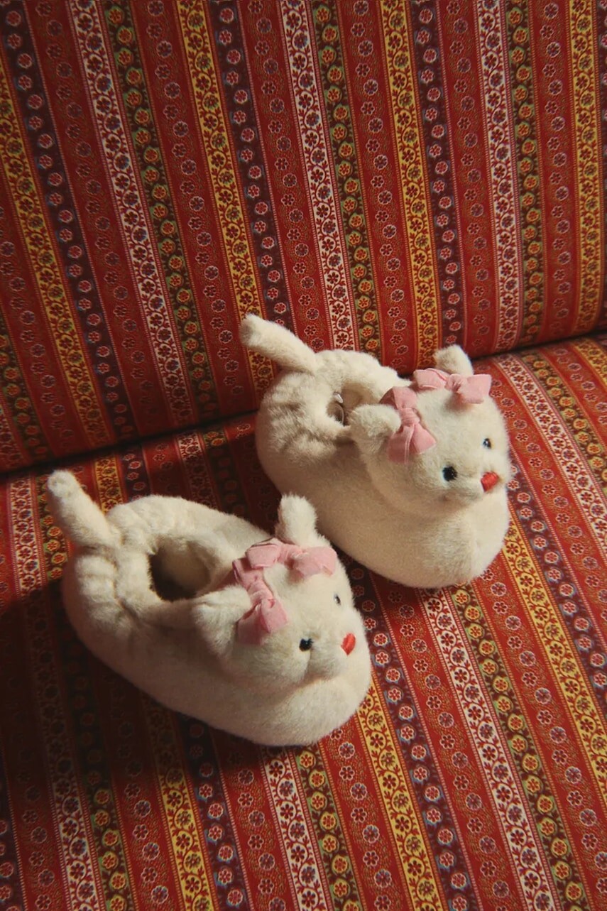 Detské papuče Konges Sløjd KITTY FOOTIES béžová farba, KS105187