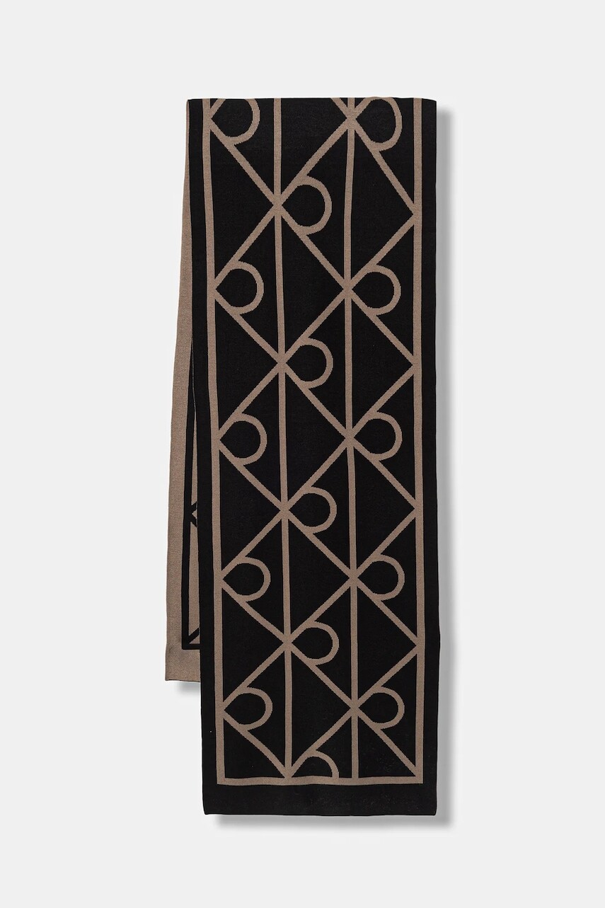 Šál Calvin Klein čierna farba, vzorovaný, LV04F8076G