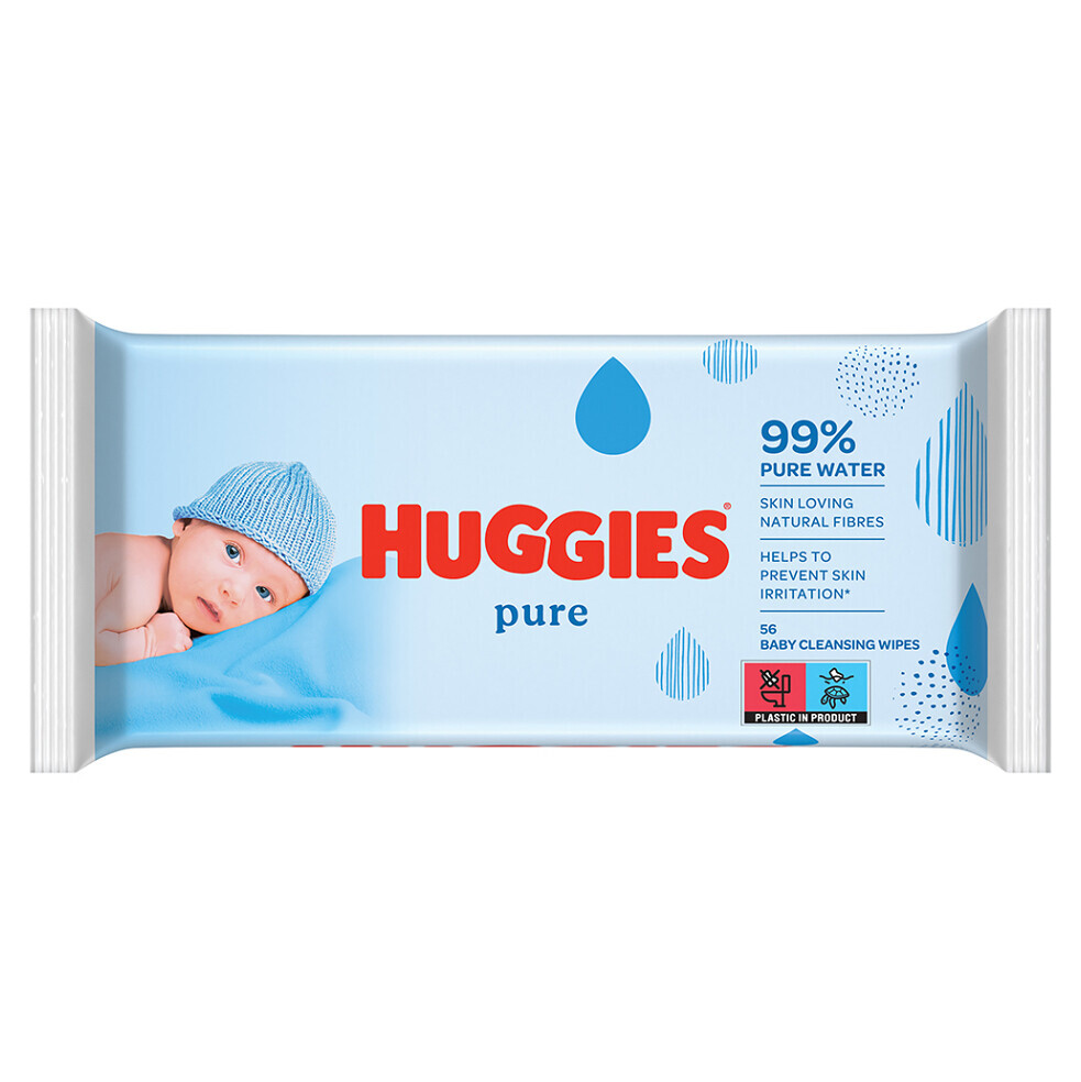 HUGGIES Detské vhčené obrúsky Pure Single 56 kusov