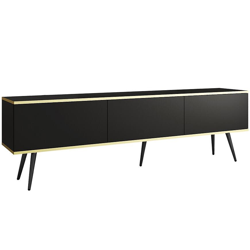 TV stolík Oro 175 Čierna+ Čierne nohy