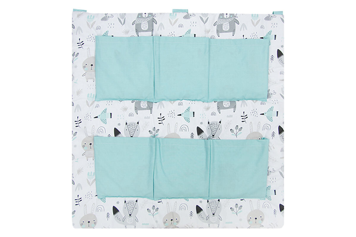 Vreckár na postieľku Zvieratká - mätový