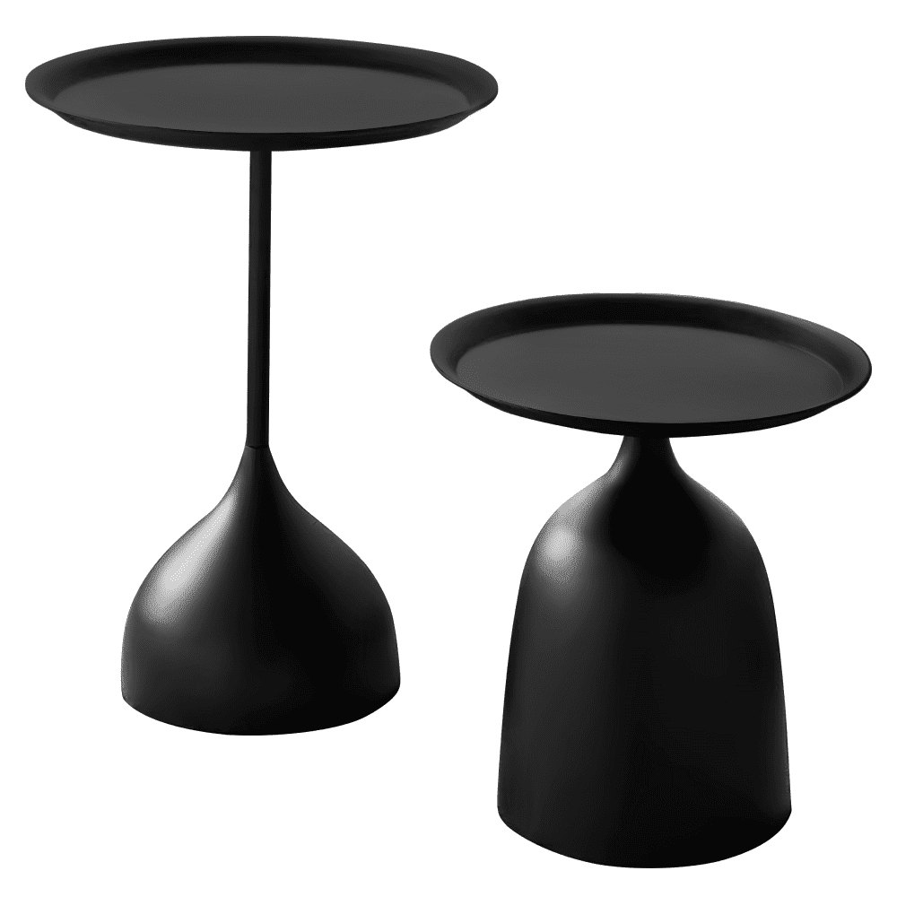 Konferenčné stolíky, set 2 ks, čierny kov, NUBO