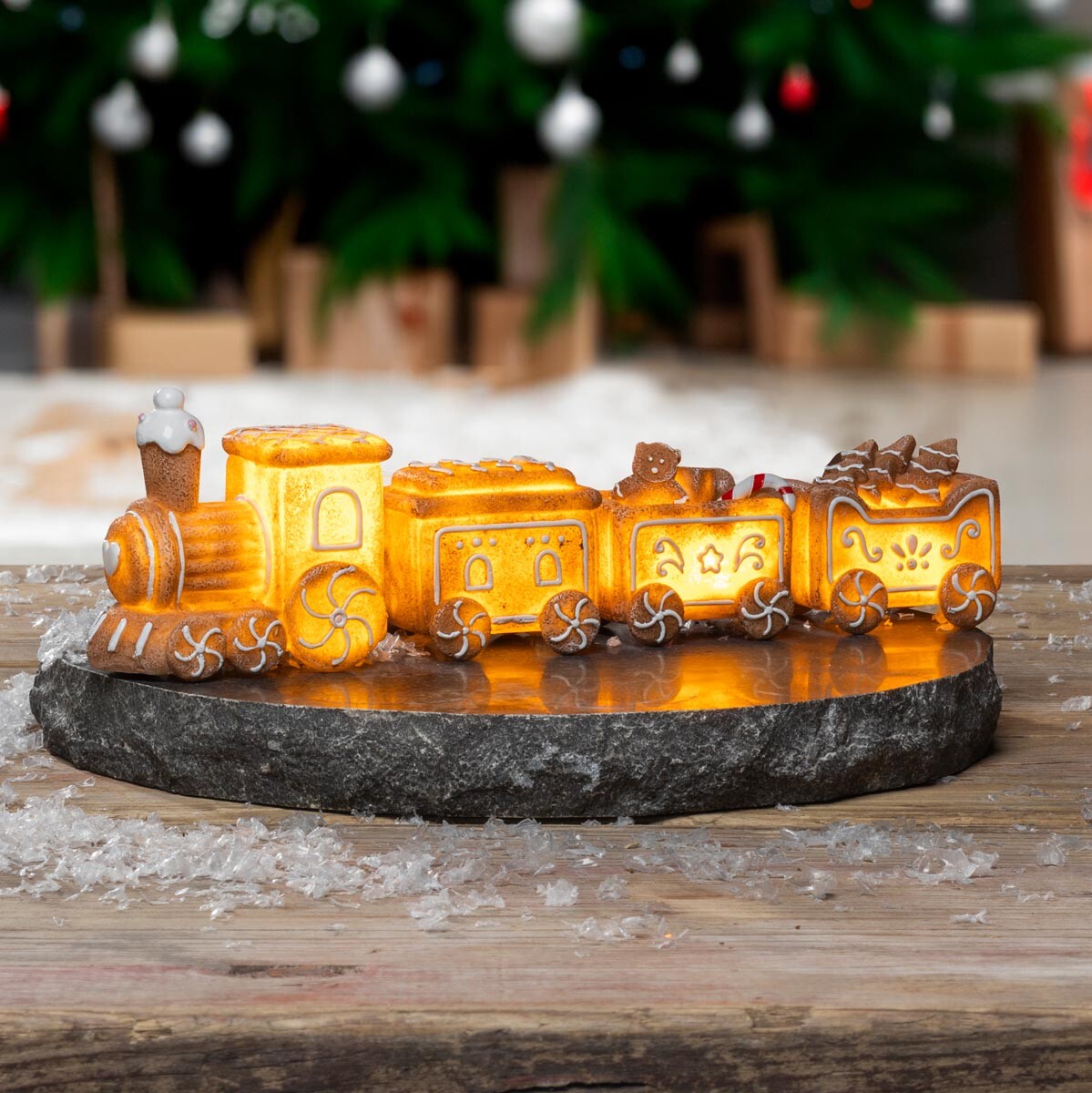 Osvetlený vianočný vlak