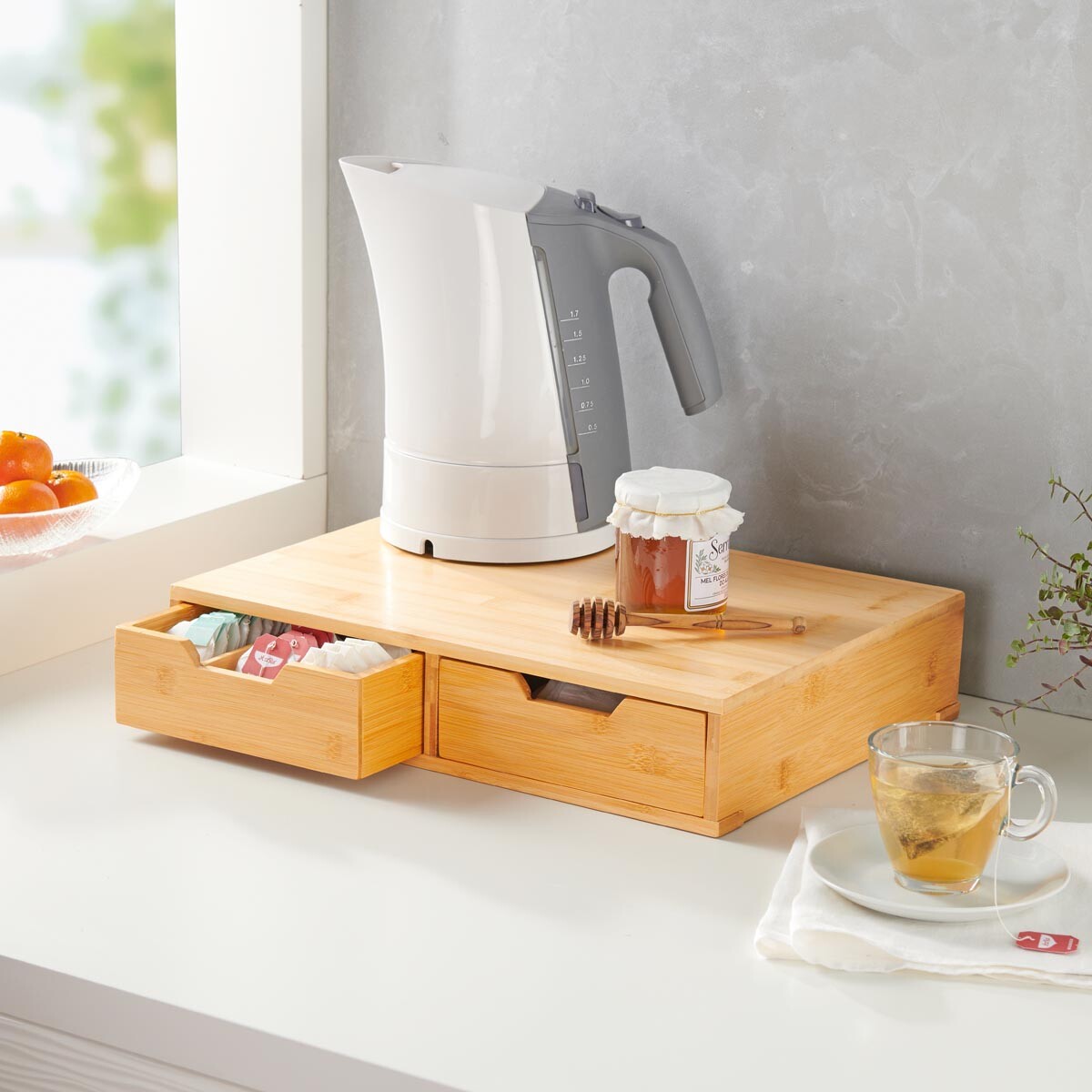 Bambusový kuchynský organizér