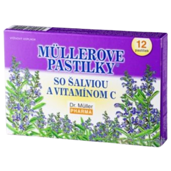 Dr. Müller Müllerove Pastilky so šalviou a vit. c Bez cukru 36 ks