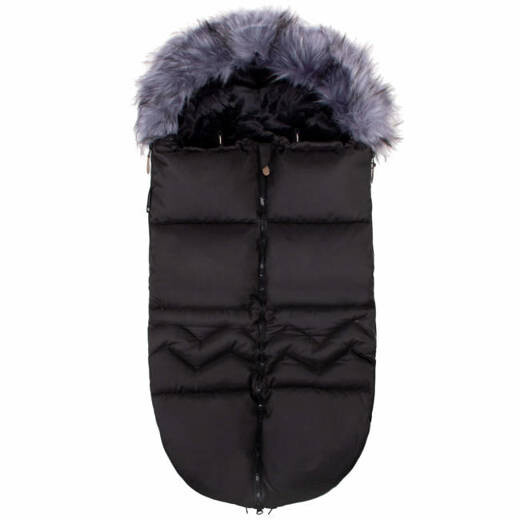 Fusak Luxury Modern s kožušinou 4v1 - 90cm - Čierny