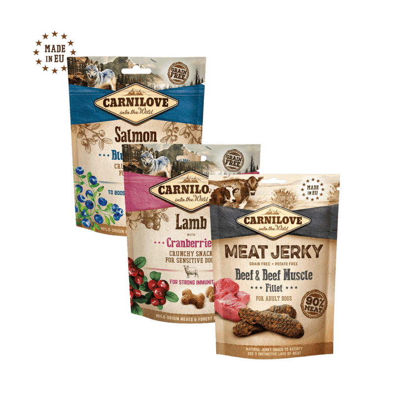 3 x Carnilove Dog Snacks -ochutnávkové balenie