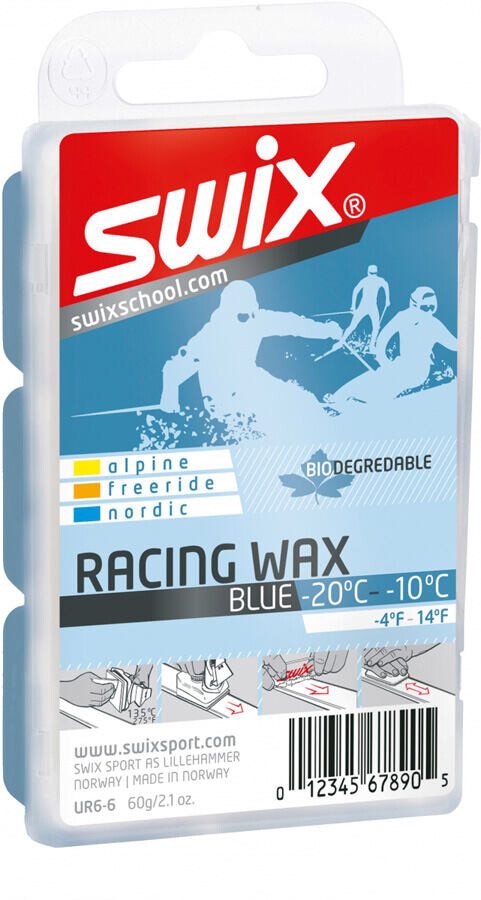 Zjazdový vosk Swix UR6 Blue Bio Racing Wax, 60g vosk 60 g