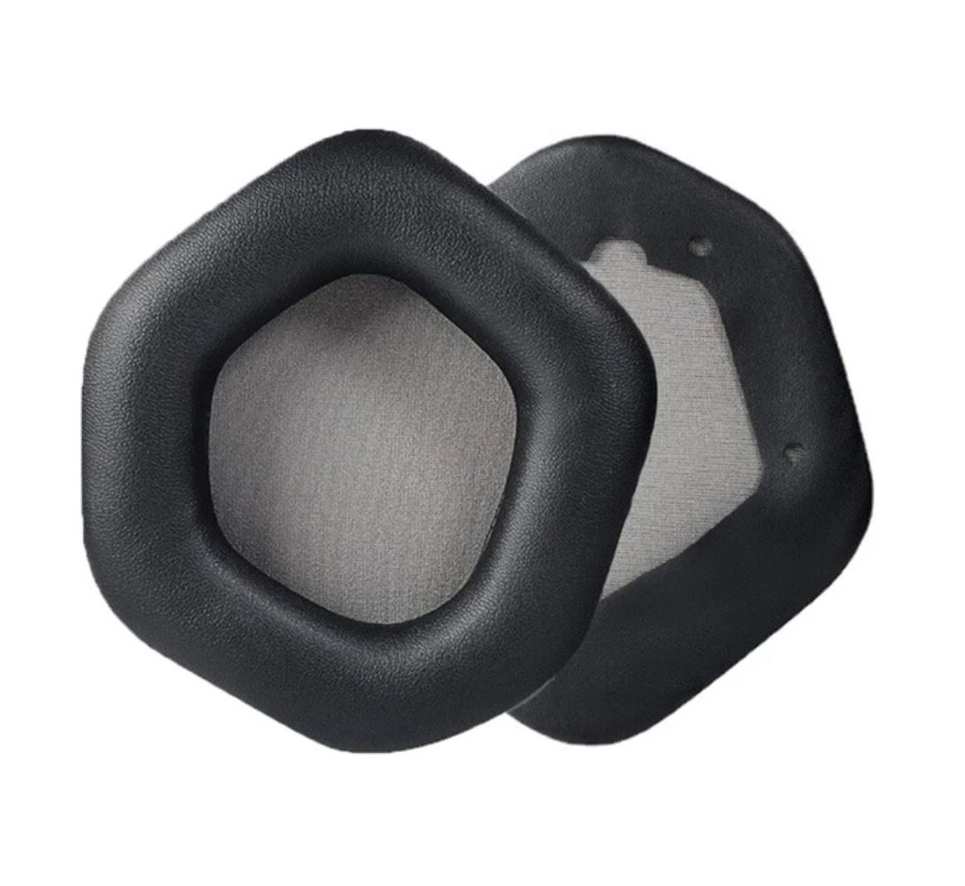 Náhradné náušníky pre slúchadlá Asus Rog Strix Wireless, Strix 7.1, Strix 2.0, Strix PRO, Strix DSP - Čierne zo sivým vnútrom, kožené