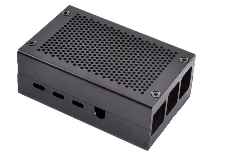 Hliníková krabička pre Raspberry Pi 4B - Čierna