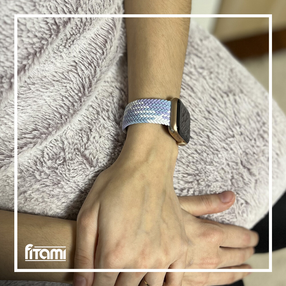 Marvelli - Pletený navliekací remienok pre Apple Watch - Pastelový Veľkosť: 42/44/45/46/49mm, Obvod: M (stredný až väčší obvod zápästia), Farba:…