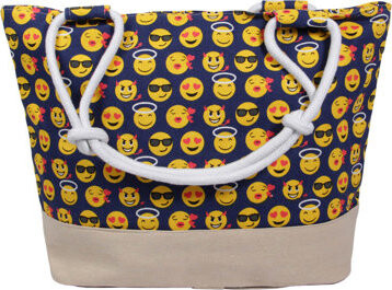 Textilománia Plážová taška Emotikon, farebná