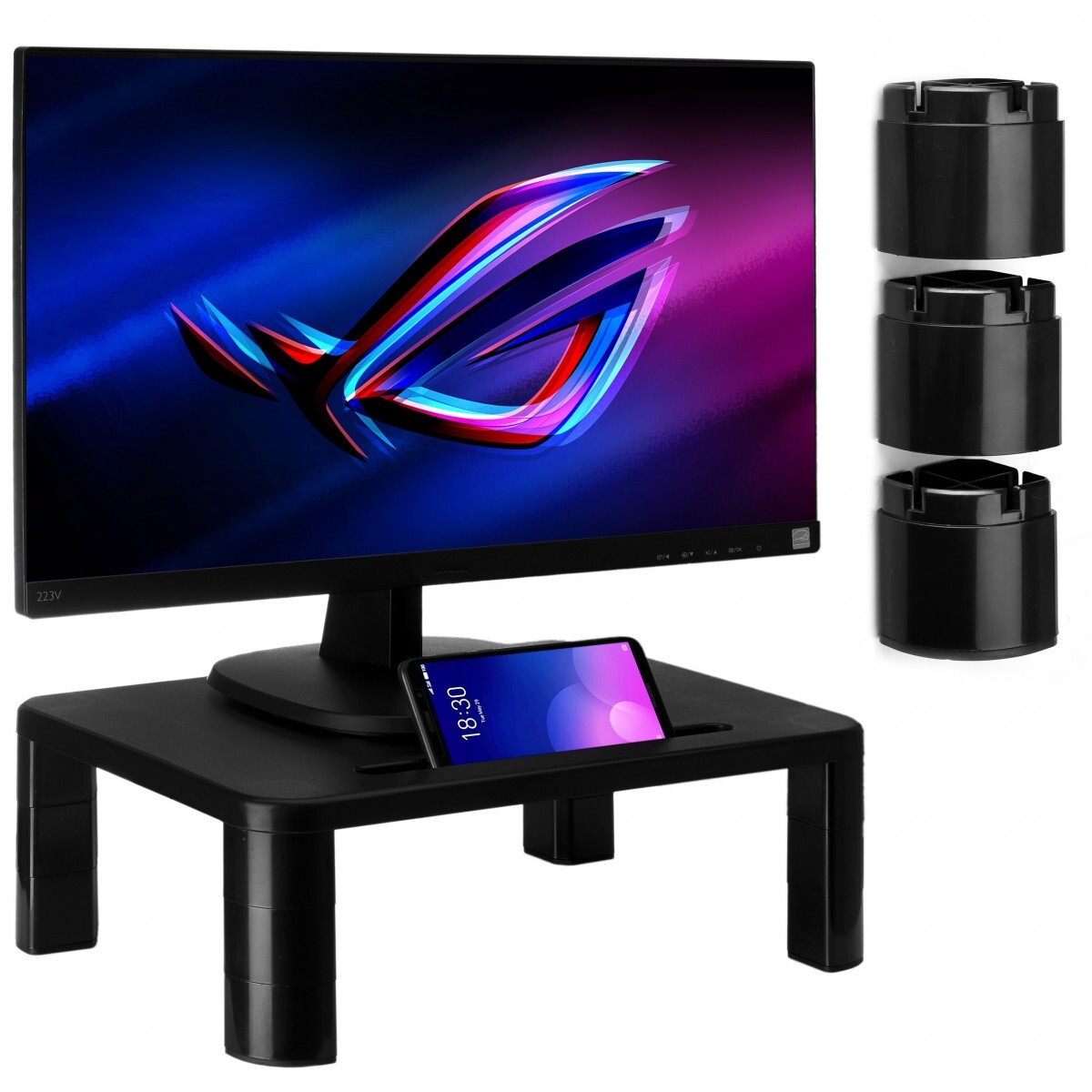 Stojan na monitor RACK černý