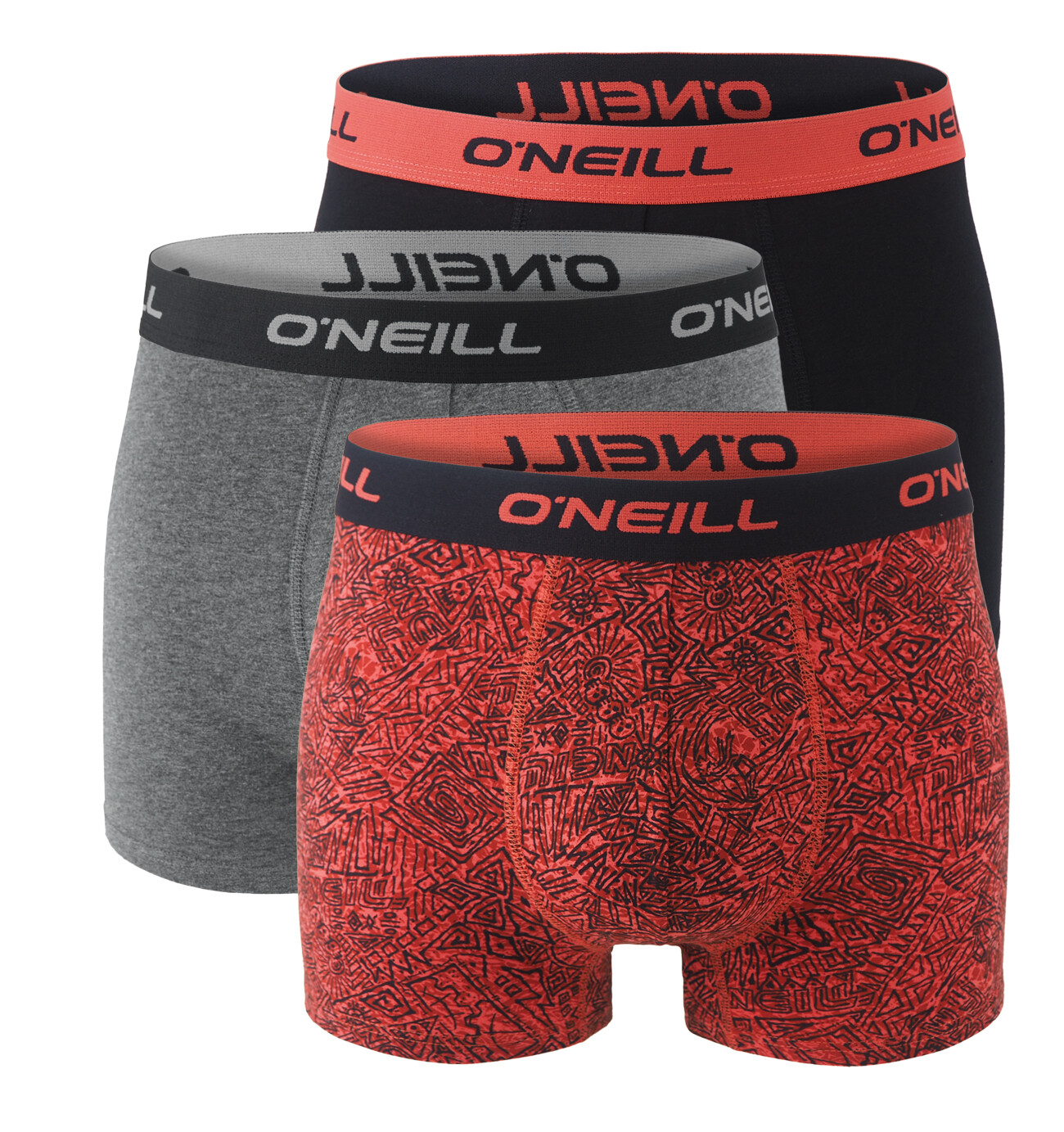 O'NEILL - boxerky 3PACK multi frozen gray & black combo