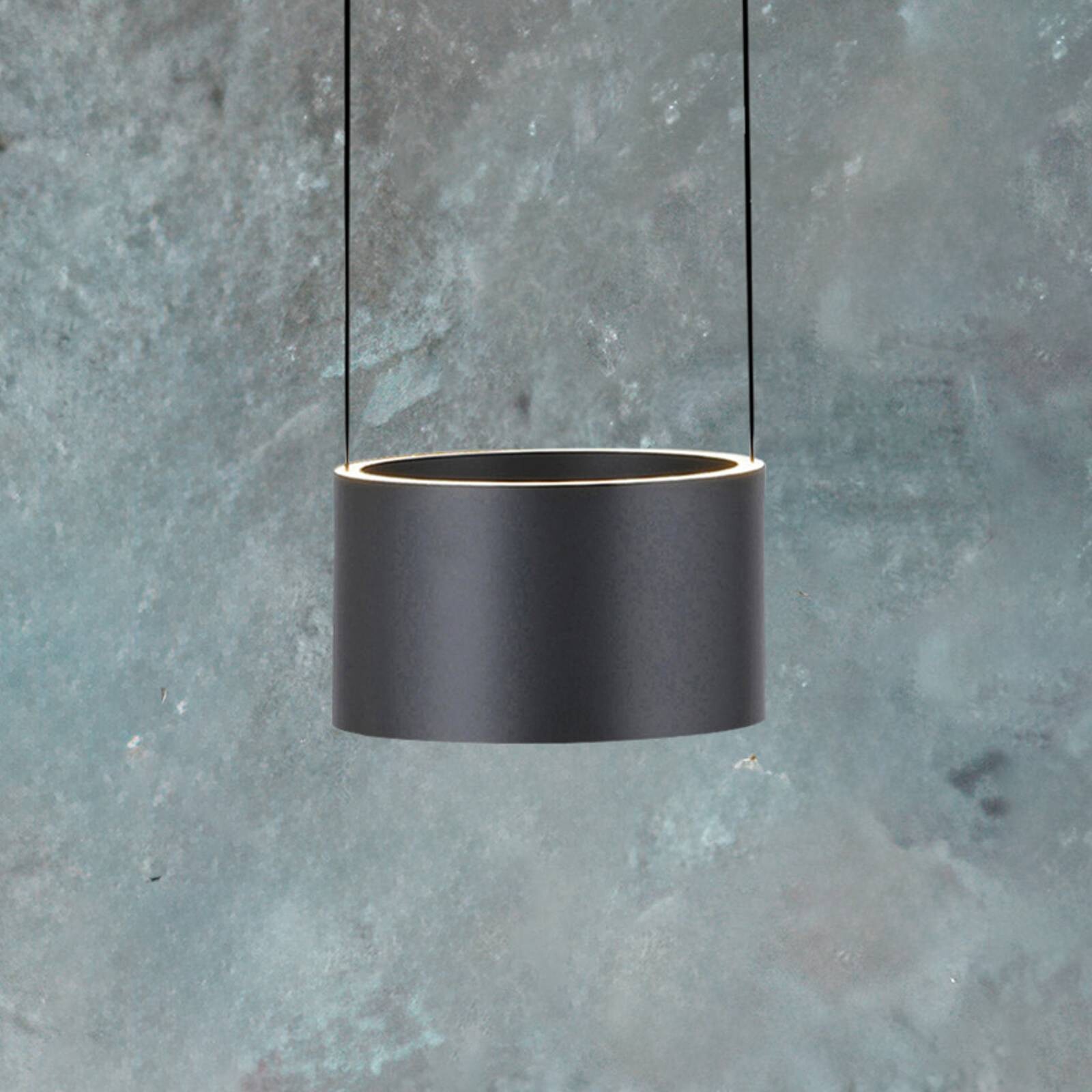 PURE LED závesné svietidlo Clipse, sivá, Ø 20 cm CCT stmievač 2-pl