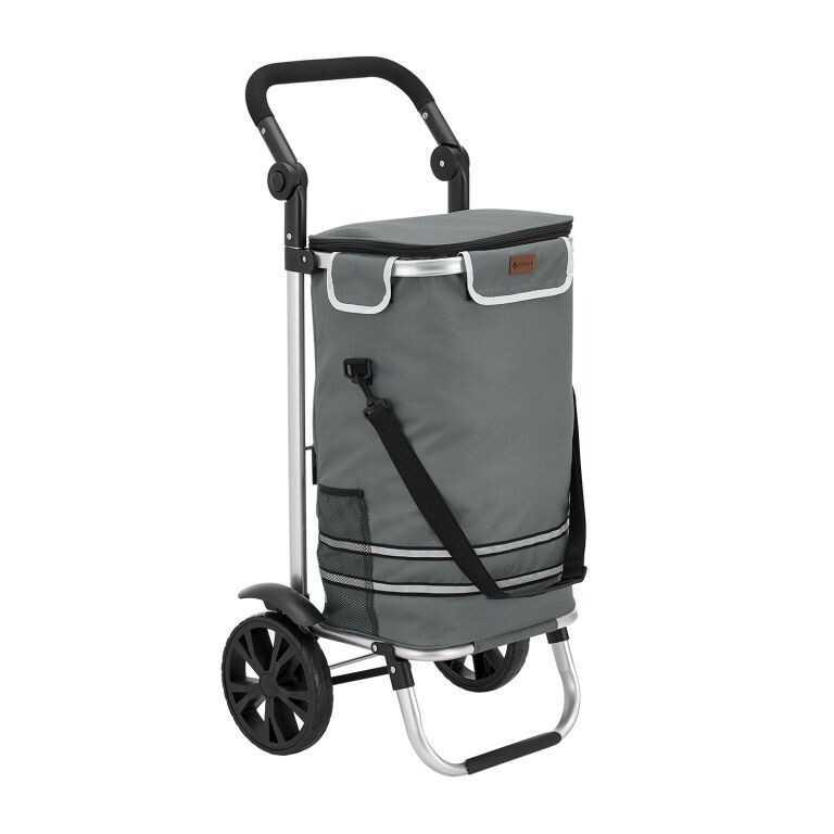 Nákupný vozík 3 v 1 – objem 56 l, sivý