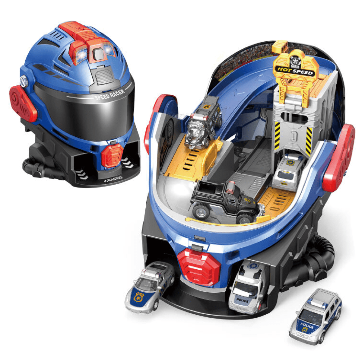 Wiky Policajná stanica helma s efektmi 20x32x20 cm