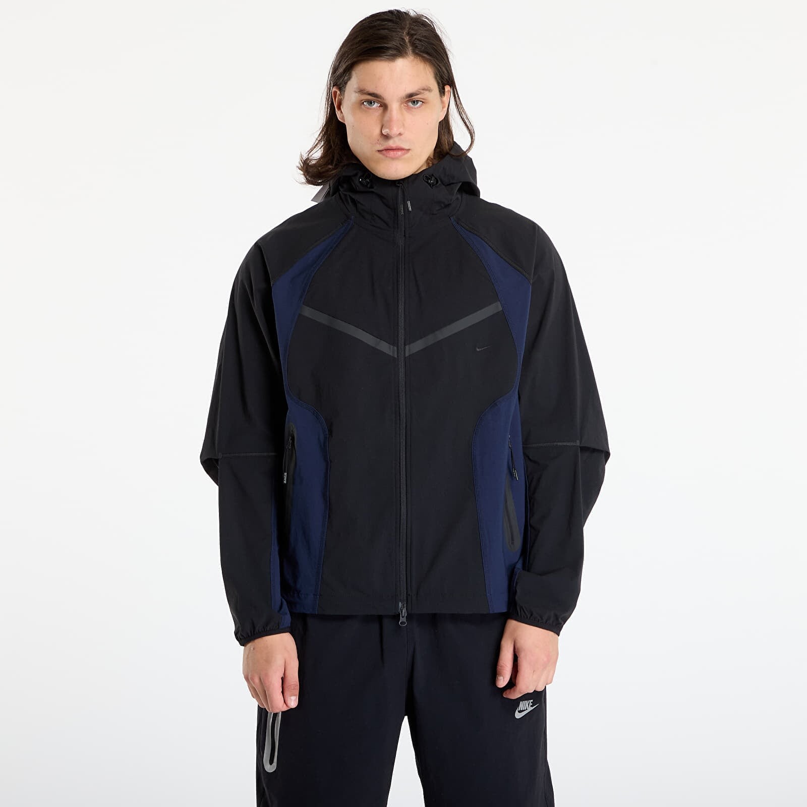 Bunda Nike Tech Men's Dri-FIT Woven Color-Block Windrunner Loose Jacket Black/ Obsidian/ Black XL