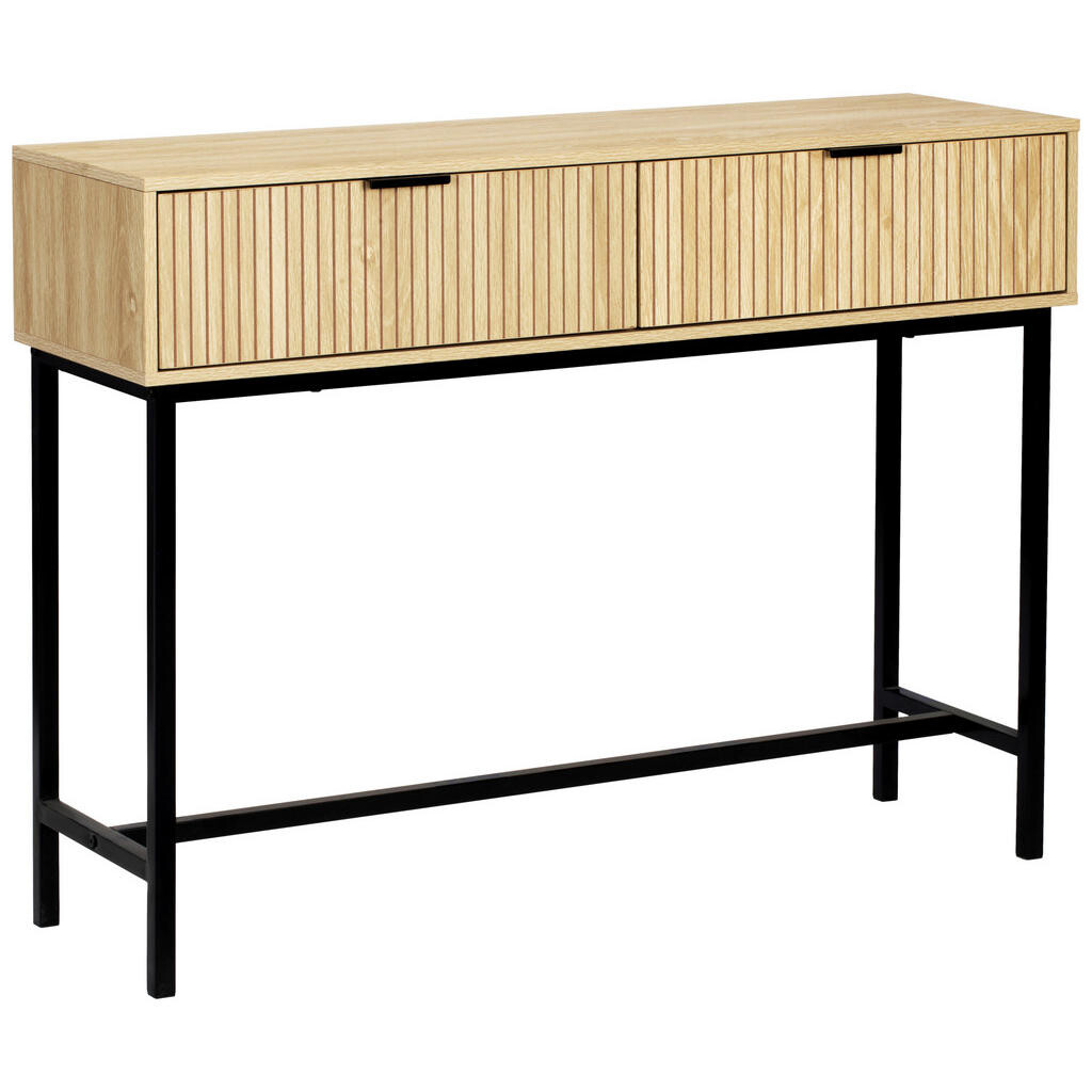 MID.YOU KONZOLOVÝ STOLÍK, prírodná farba, čierna, 100/74,5/30 cm