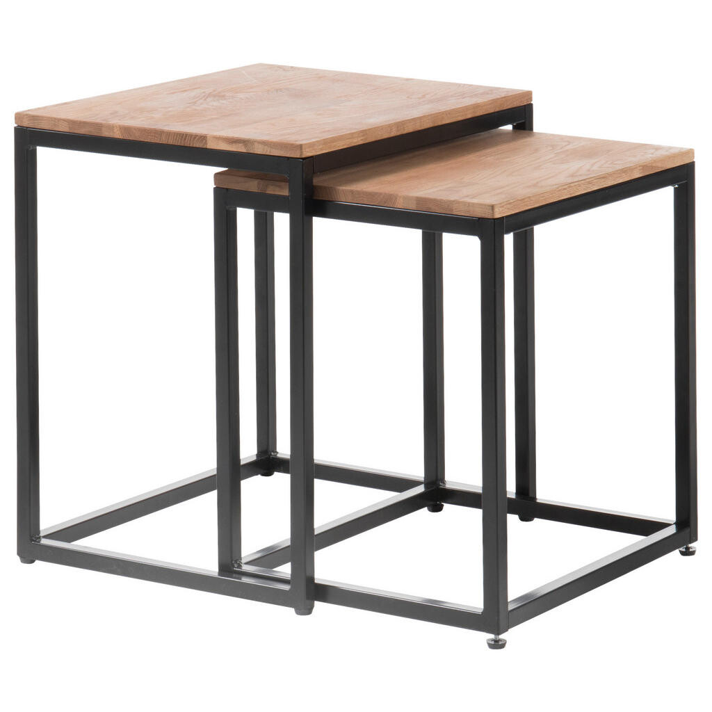 MID.YOU KONFERENČNÝ STOLÍK, čierna, farba duba, drevo, kov, 50/50/40 cm