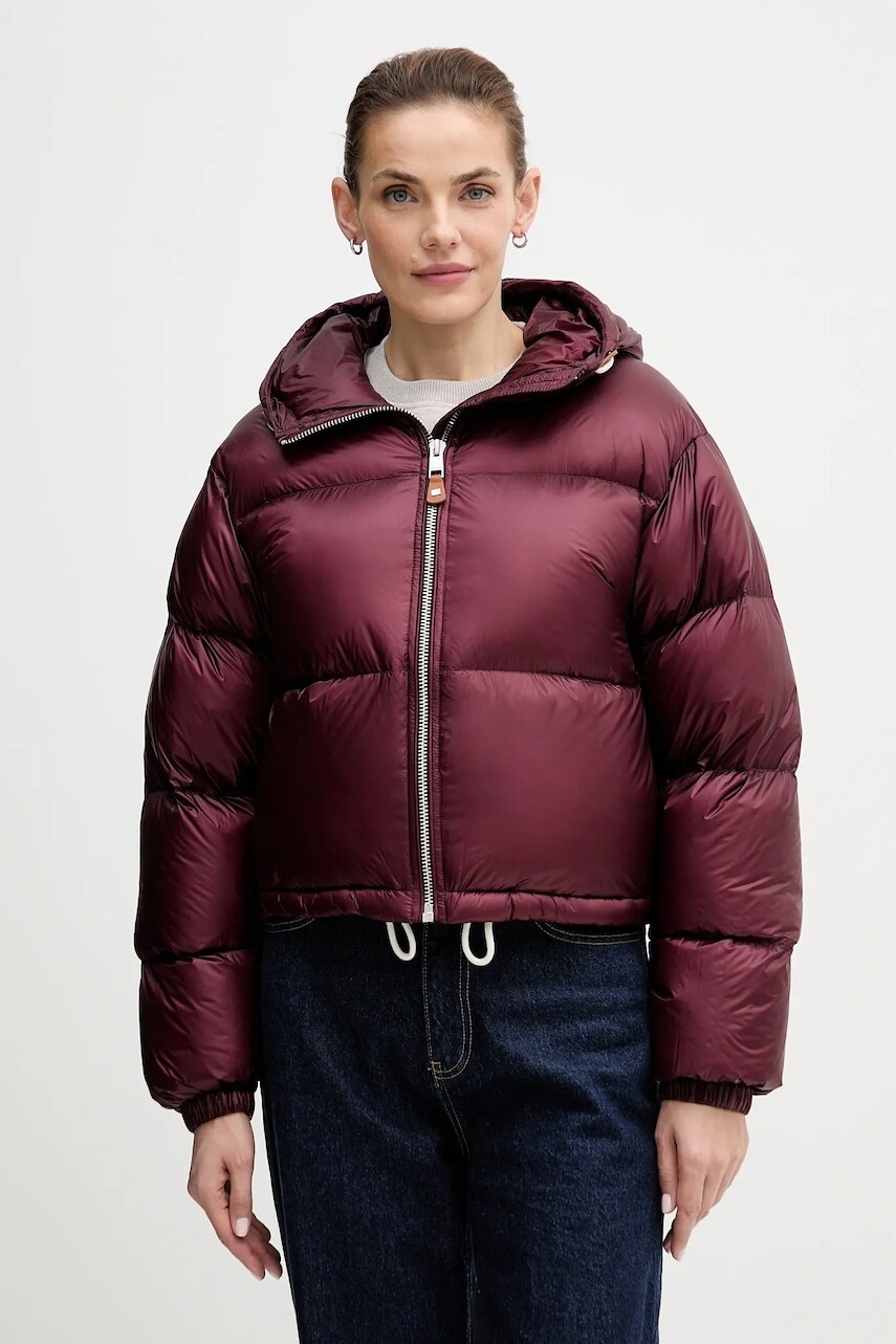 Páperová bunda Tommy Hilfiger bordová farba, zimná, WW0WW46541