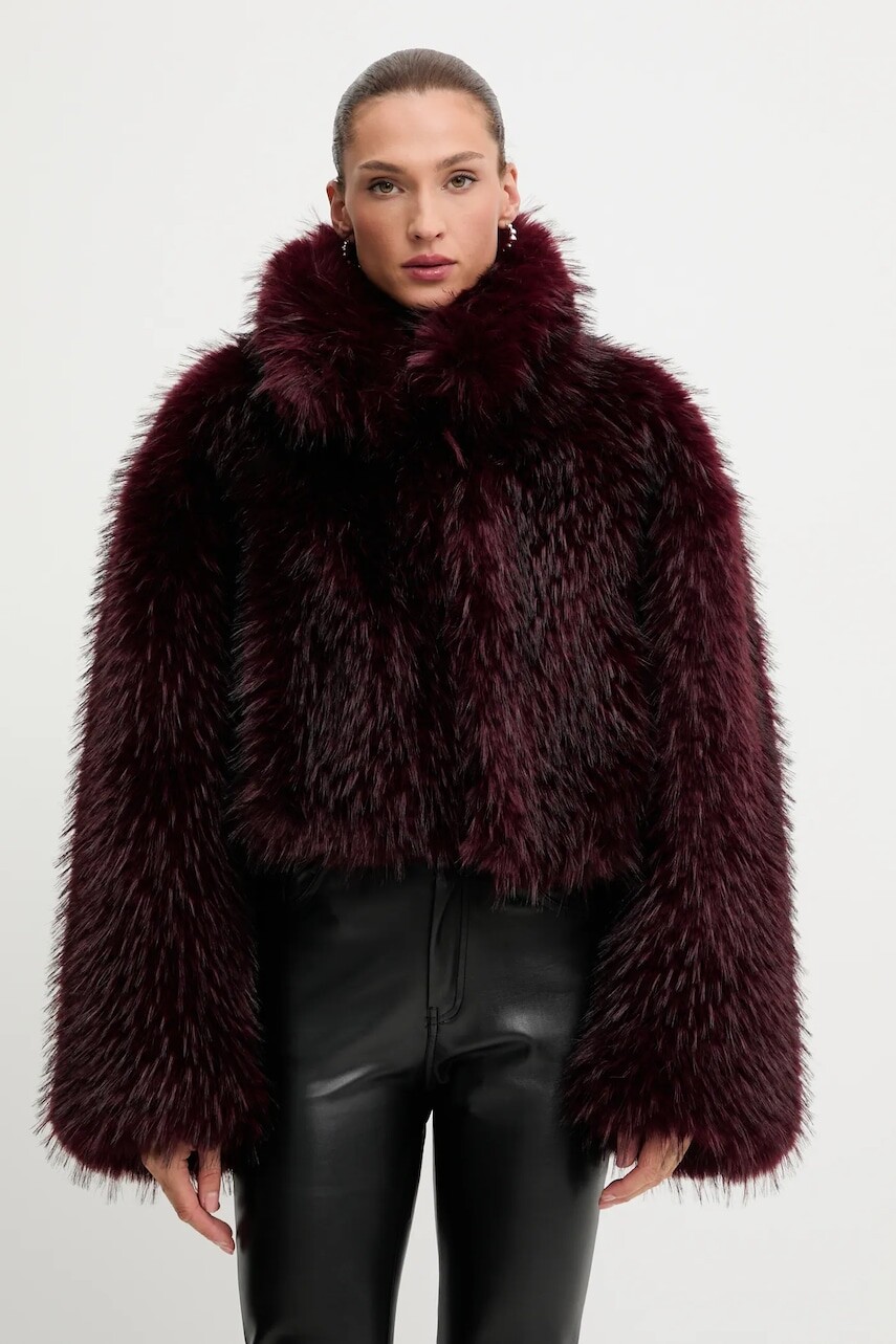 Kabát Rotate bordová farba, 1146862734