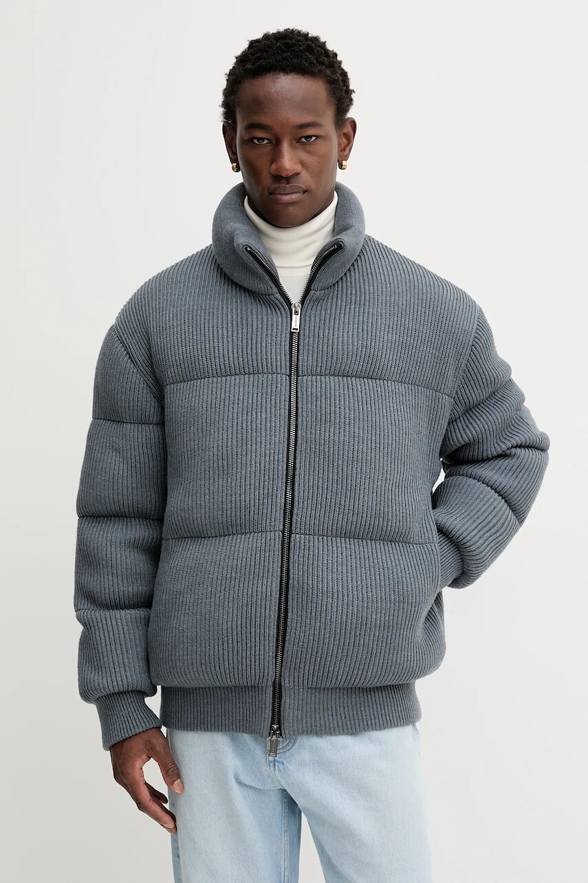 Bunda s prímesou vlny Iceberg šedá farba, zimná, J060 9050