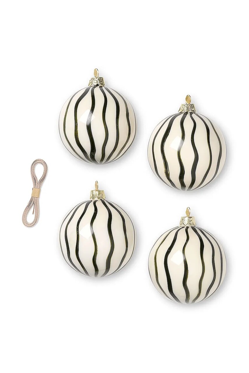 Vianočná dekorácia ferm LIVING 4-pak zelená farba