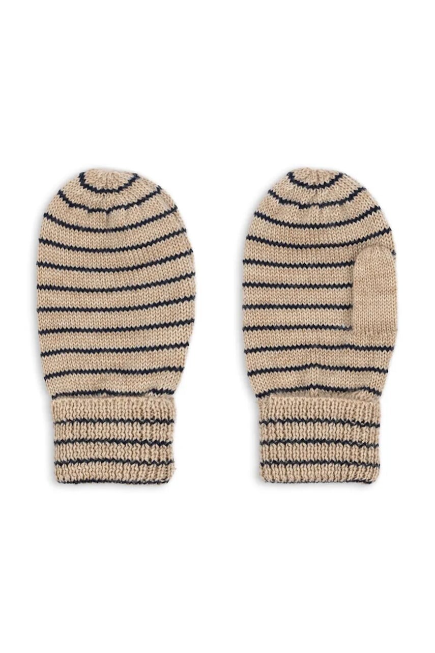 Detské vlnené rukavice Konges Sløjd LOULI MITTENS béžová farba, KS103500