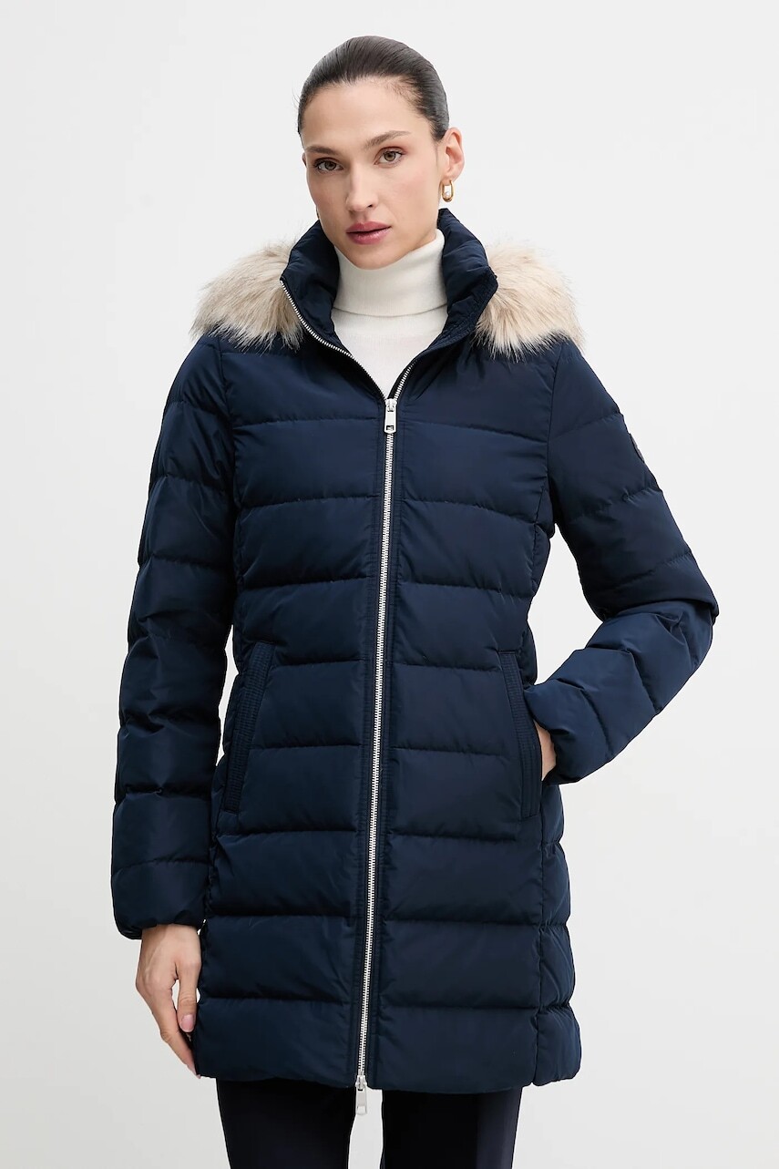 Páperová bunda Tommy Hilfiger tmavomodrá farba, zimná, WW0WW47540
