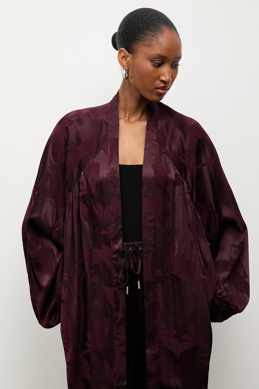 Sako Answear.LAB bordová farba, bez zapínania, vzorovaná