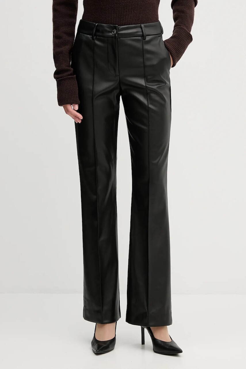 Nohavice Sandro Ferrone čierna farba, zvony, vysoký pás, S15YBFDENISE