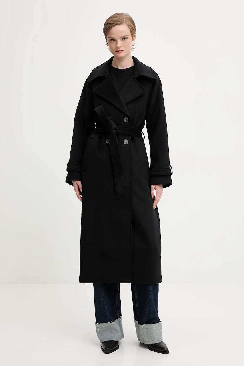 Kabát Abercrombie & Fitch čierna farba, KI144-5191-900