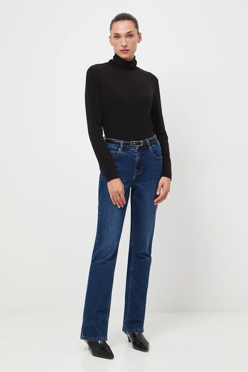 Tričko s dlhým rukávom s vlnou Medicine čierna farba, s rolákom