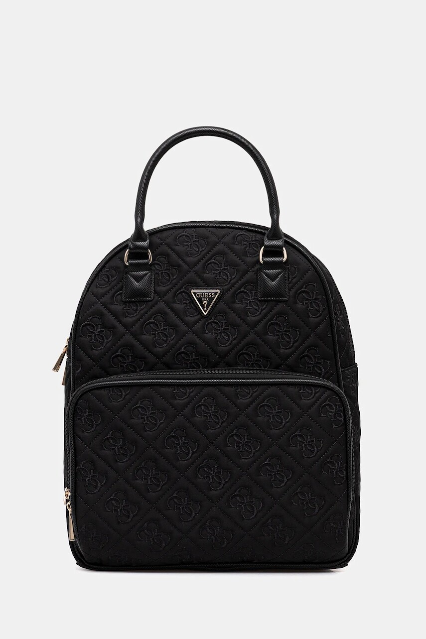 Ruksak Guess ADELASIA dámsky, čierna farba, veľký, s nášivkou, TWNB96 58030