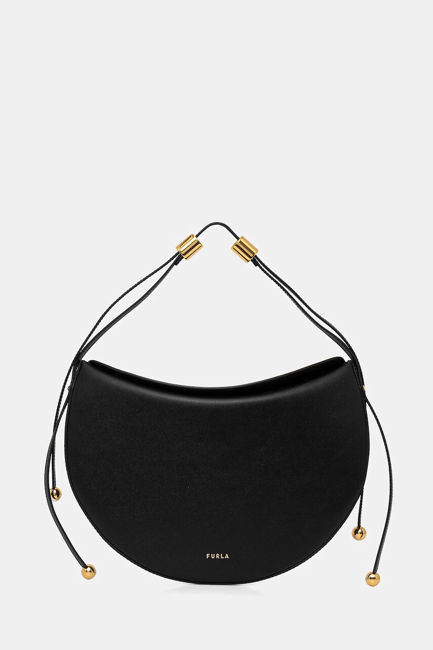 Kožená kabelka Furla Moonstone M Shoulder Bag čierna farba, WB01868 BX3104 O6000