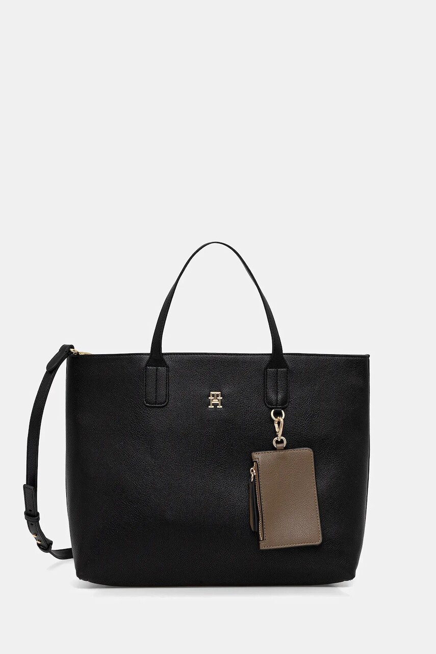 Kabelka Tommy Hilfiger čierna farba, AW0AW18122