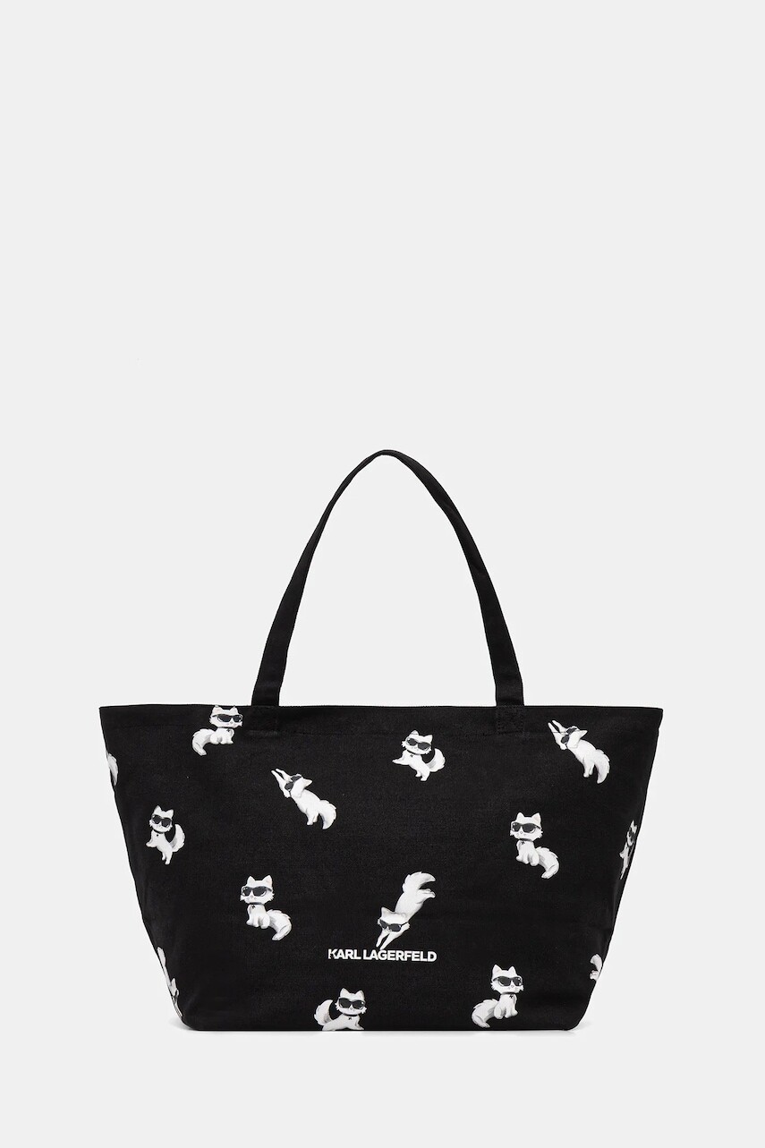 Bavlnená taška Karl Lagerfeld IKON čierna farba, B1W50053