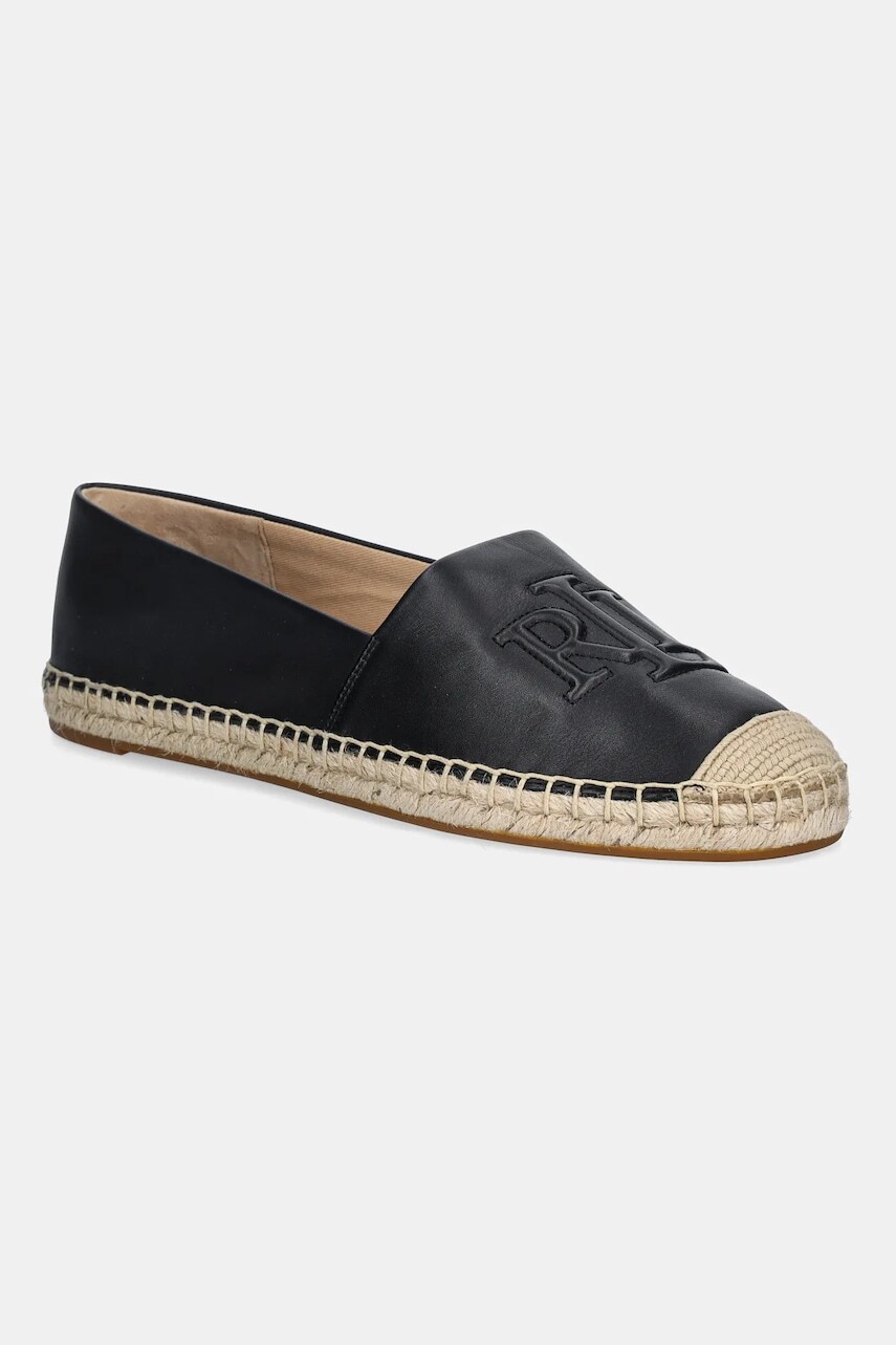Kožené espadrilky Lauren Ralph Lauren Cameryn Lg 2 čierna farba, 802P04415001